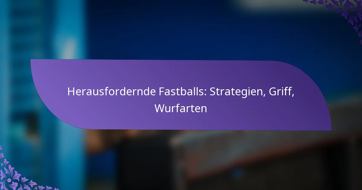 Herausfordernde Fastballs: Strategien, Griff, Wurfarten