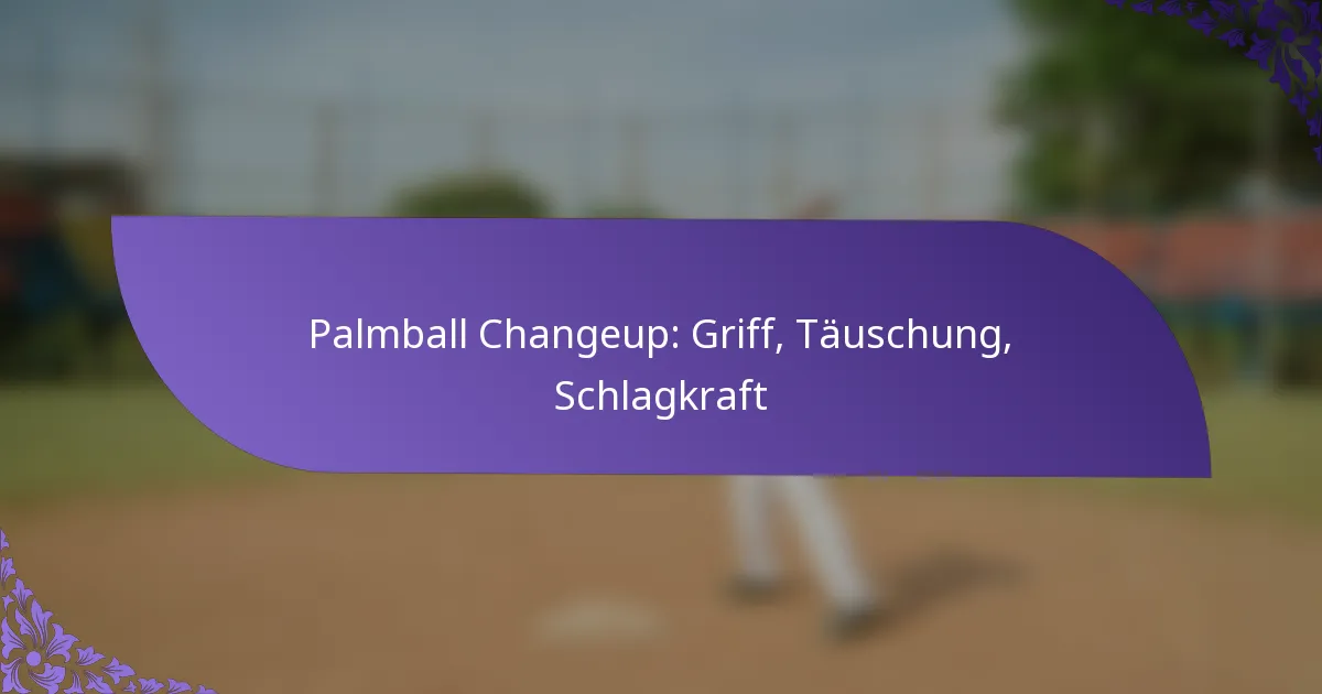 Palmball Changeup: Griff, Täuschung, Schlagkraft