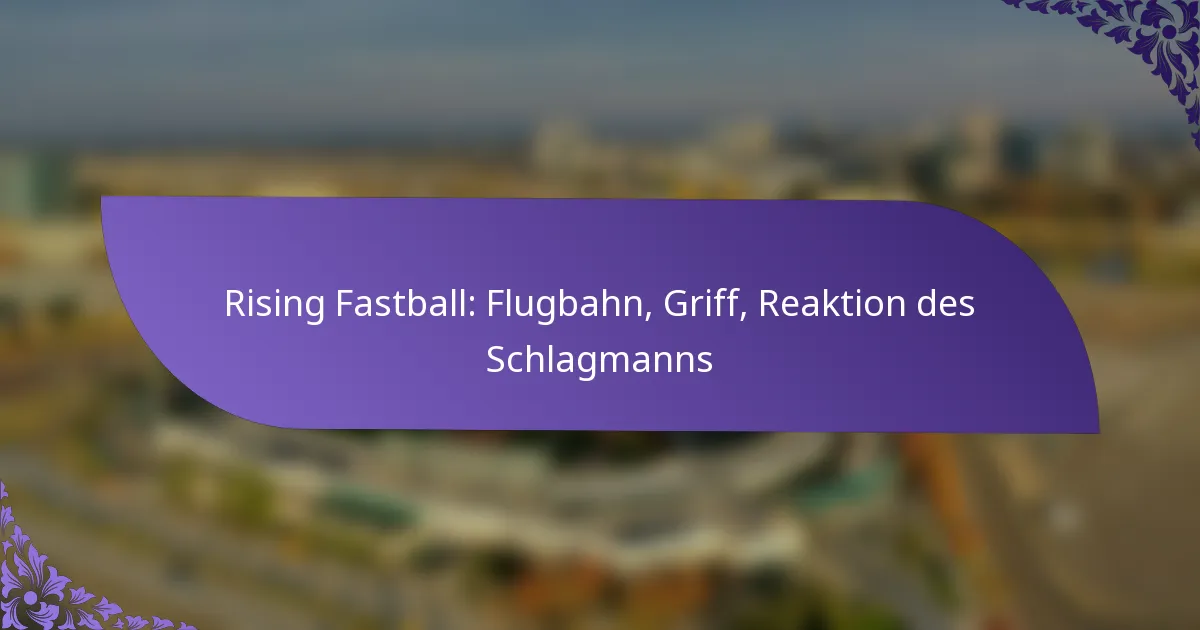 Rising Fastball: Flugbahn, Griff, Reaktion des Schlagmanns