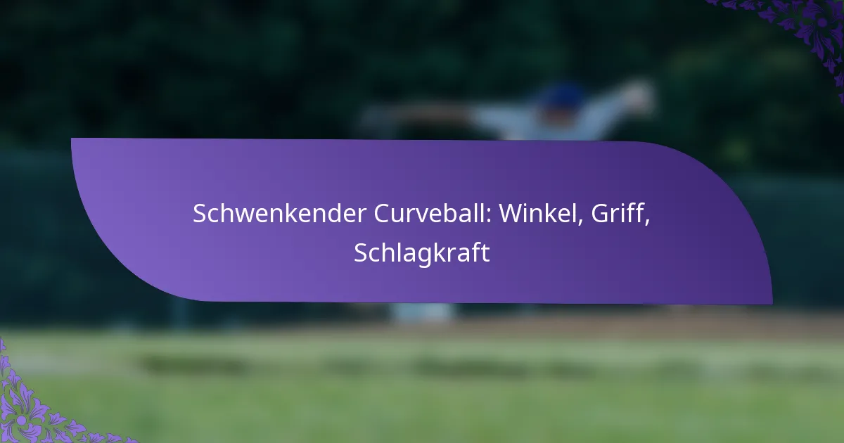 Schwenkender Curveball: Winkel, Griff, Schlagkraft