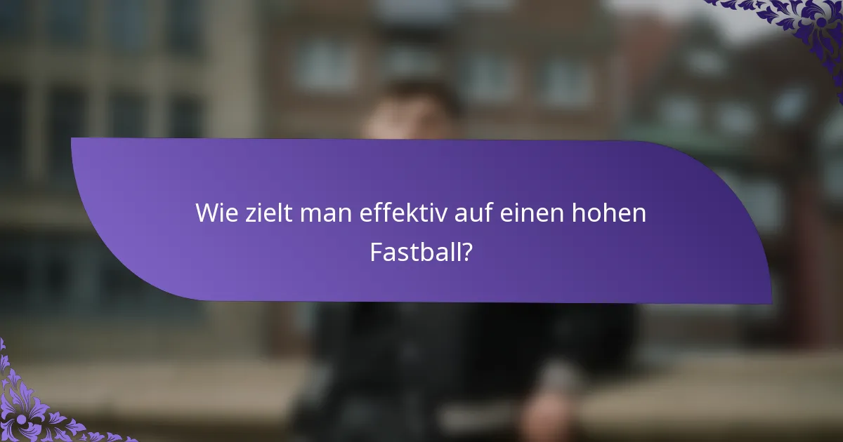 Wie zielt man effektiv auf einen hohen Fastball?